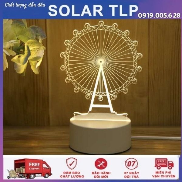 Đèn Led 3D Trang Trí Phòng Ngủ 3 Màu - Solar TLP