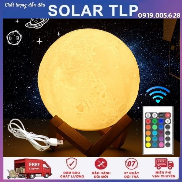 Đèn ngủ Mặt Trăng Moon Light 3D Cảm Ứng 15 cm CÓ ĐIỀU KHIỂN 16 MÀU